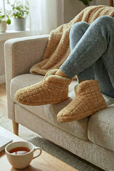 Sevim Thick Non-Slip Sole Furry Home Boots - Soft, Plush Inner Lining, Winter...