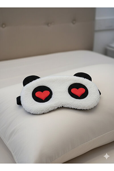 Umay Peluş beyaz uyku bandı gözleri kalpli