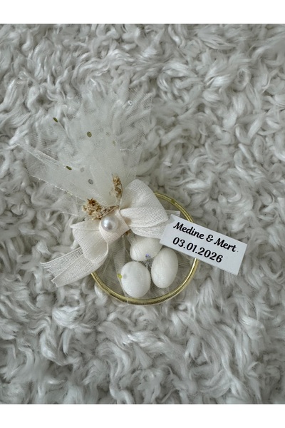 Neşeli Atölyem Wedding Candy Tulle with Almond Candy Bracelet Ring Inside 10 ...