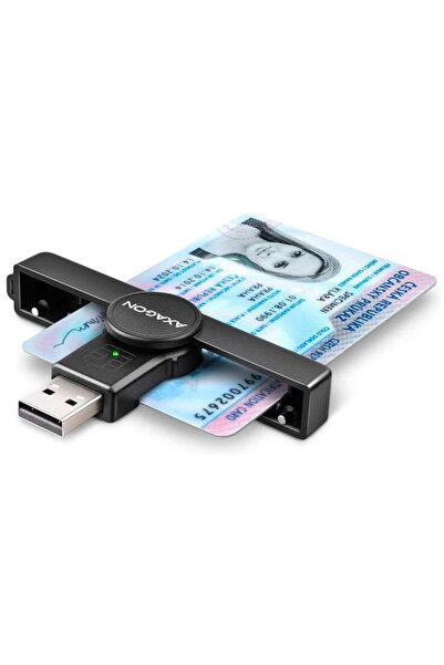 Axagon Card Reader CRE-SMPA, USB, Smart Card, PocketReader, Black