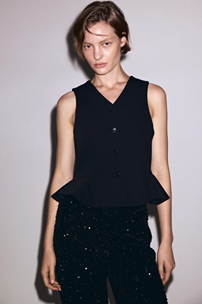 H&M V Yakalı ve Peplumlu Yelek