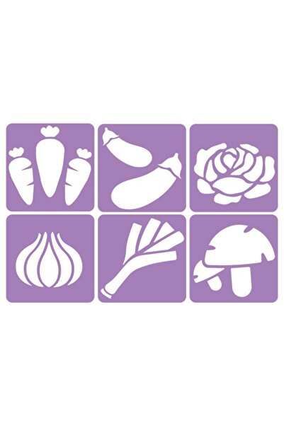 Loolipo Set de 6 șabloane cu legume, 14 x 14 cm