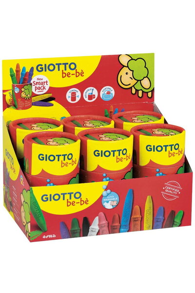 Giotto Plastic Crayons, 12 colors/tube, be-be
