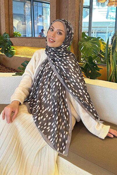 lamelif Ceylan Desen Soft Şal vizonrengi