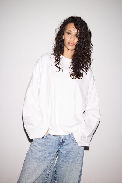 Stradivarius Boxy uzun kollu t-shirt