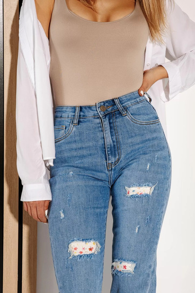 Zaira Women's Baggy Fit Jeans Aylani Blue #A1165 - 28