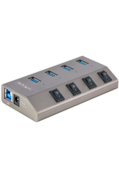 startech .com 4-Port Self-Powered USB-C Hub with Individual On/Off Switches