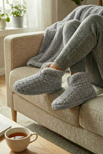 Sevim Thick Non-Slip Sole Furry Home Boots - Soft, Plush Inner Lining, Winter...