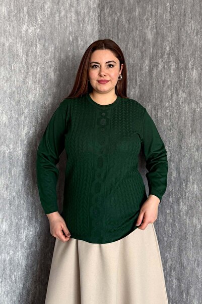 ModaPlaza Bluză de damă din tricotaj cu aplicații de piatră