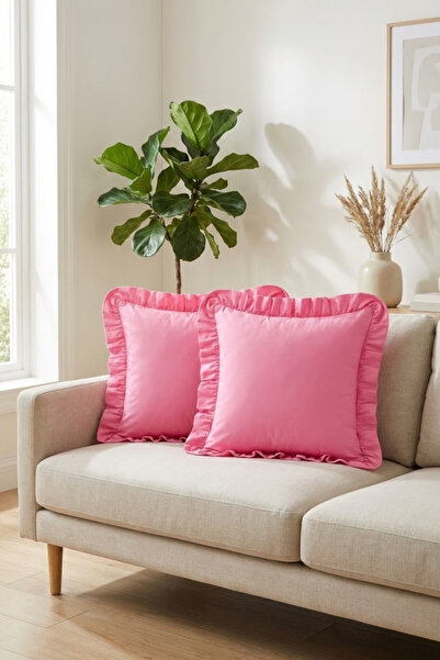 Joyrose قطعتان من غطاء الوسادة المصنوع من القطن بنسبة 100%، مقاس 45x45 سم، بت...