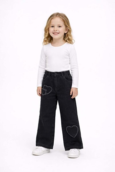 ModaPlaza Pantaloni brodați cu stele de perle pentru fetiță