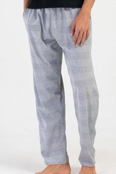 VİENETTA Men's Gray Melange Single Bottom Comfortable Home Wear Single Bottom...