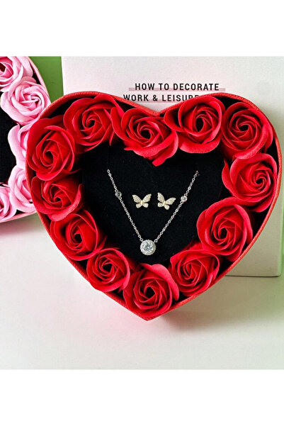 Brandart "My Heart" Premium Gift Set – Heart Box with Roses, Halo Necklace an...
