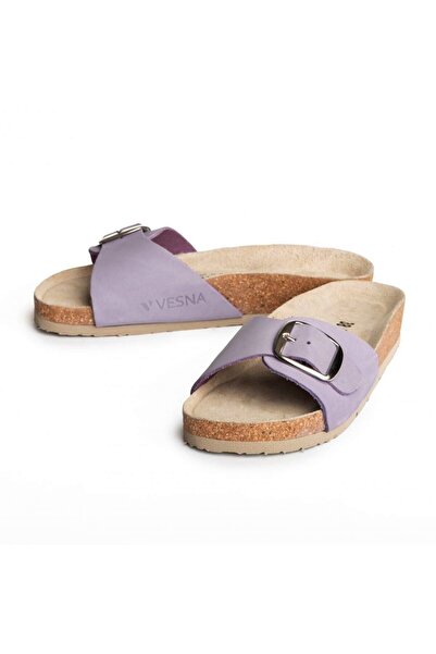 VESNA Papuci din piele naturală 414 liliac