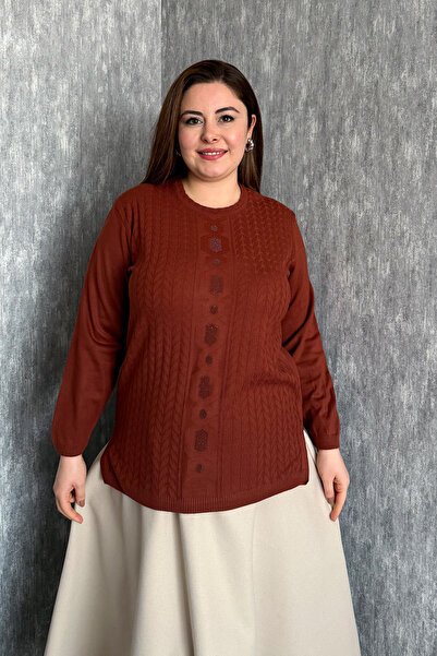 ModaPlaza Women's Stone Knitwear Blouse