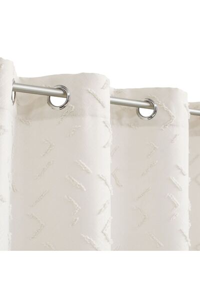 OEM Beige Decorative Curtain with Pattern and Rings, size 140x260 cm