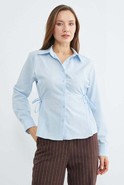 Fulla Moda Basic Shirt with Side Tie Detail