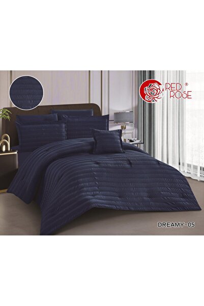 Red Rose لحاف دريمي مايكروفايبر - مطرز (5 قطع) - نفر ونفر ونصف - مقاس 230*170