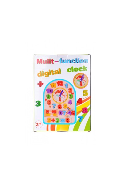 OEM Puzzle matematic cu numărător și ceas, jucărie educativă din lemn cu 27 de piese
