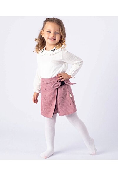 kokosh _ kidss burcu sapmaz Set cu fustă brodată cu fundă pentru fete