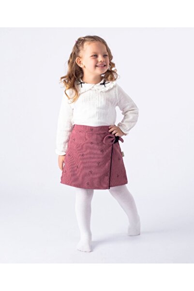 kokosh _ kidss burcu sapmaz Set cu fustă brodată cu fundă pentru fete