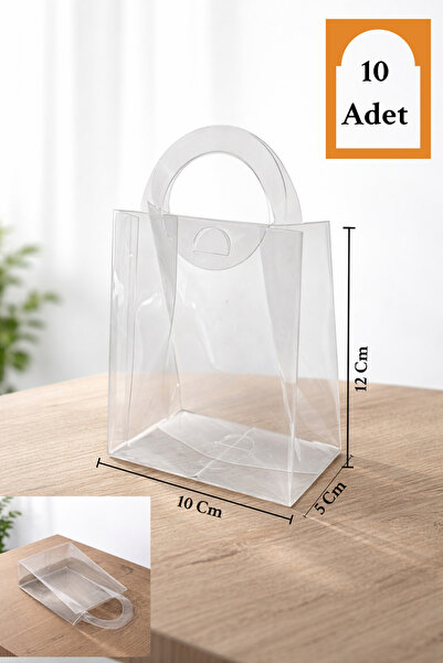CHANCE GİFT 10lu Kulplu Şeffaf Asetat Hediye Çantası – Ramazan, Bayram Hac Ye...