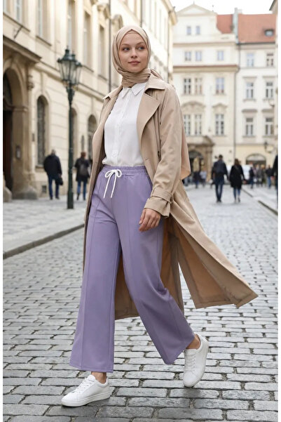 sefamerve Elastic Waist Trousers 71126-03 Lilac