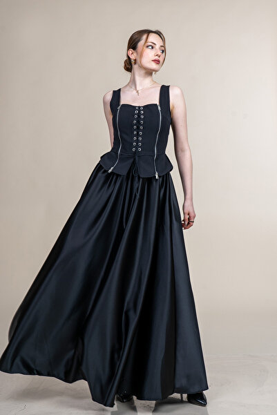 MissVina Trend Dress Top Corset Bottom Satin 20228