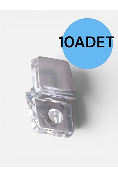 MEKA Adet Ayna Tırnağı Cam Ayna Tutucu Plastik Şeffaf 10 ADET