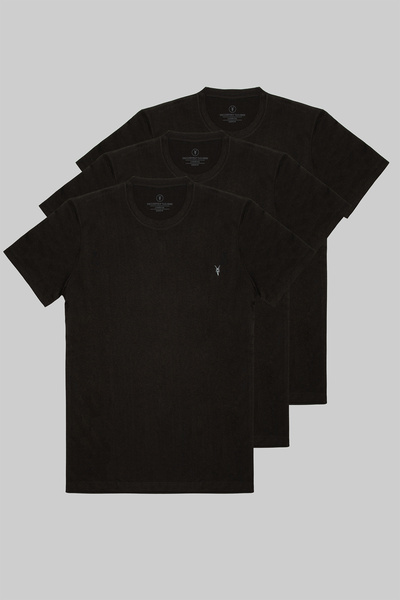 milidia Tricou pentru bărbați, basic, cu gât crew, din bumbac, croială normal...