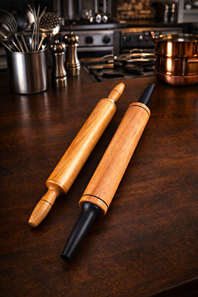 SWENCRAFT 2 Li Ağaç Gürgen Kayın Dönerli ve Sabit Merdane Seti Doğal Ahşap Gö...