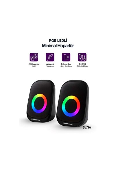 SPRANGE SR-PN786 2.0 3W*2 USB + 3.5mm 5V Hoparlör