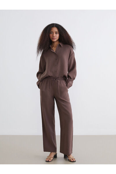 LC Waikiki Peak New Season Wide Leg Women's Trousers with Elastic Waist