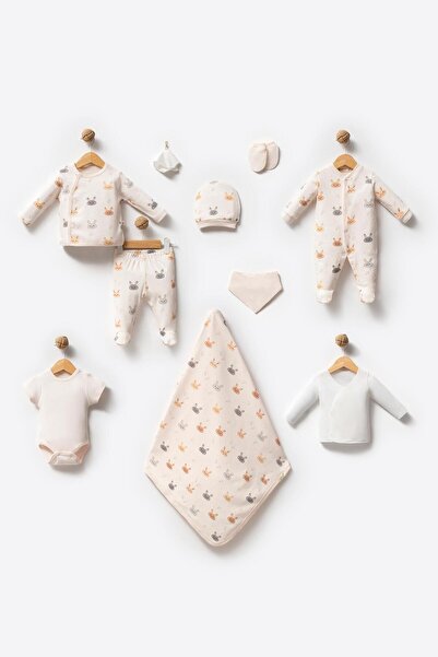 %100 Pamuk Tavşan 10 parça bebek kutulu set