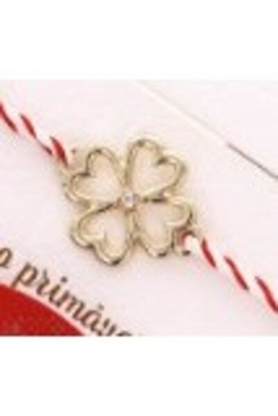 Flippy Brățară placată cu aur de 24K, șnur roșu și alb, model 4