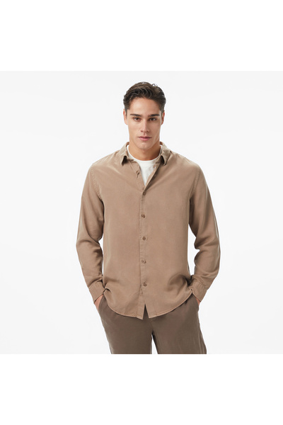 Nautica Erkek Bej Classic Fit Gömlek