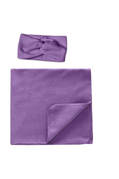Kidizi Set paturica si bentita din bumbac pentru nou-nascut Kidizi, Purple
