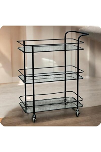 DEC39 Luxury three-tiered serving cart with an elegant design