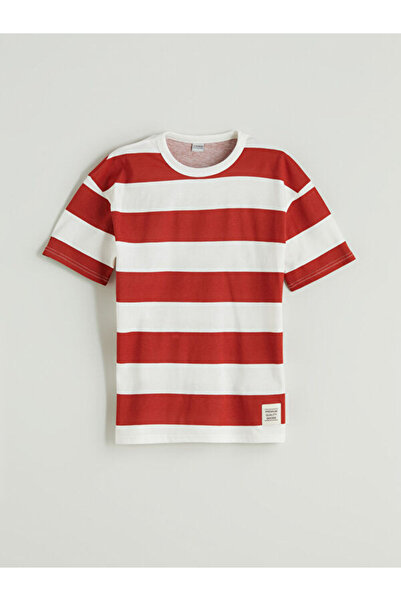 LC Waikiki RMZ GİYİM FARKIYA تي شيرت مخطط للأولاد بياقة روبا