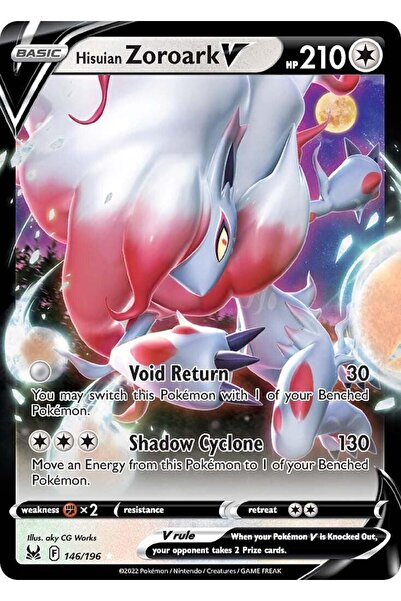 Pokemon TCG Hisuian Zoroark V # 146 Pokemon Lost Origin Original Card