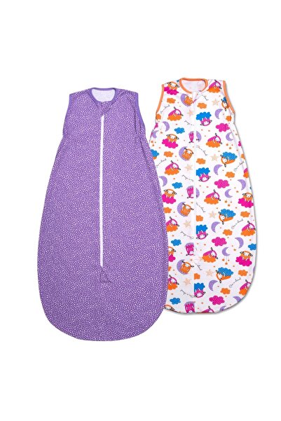 Kidizi Set 2 saci dormit copii de vara 0-18 luni Purple Spots On A Cloud, 80 ...