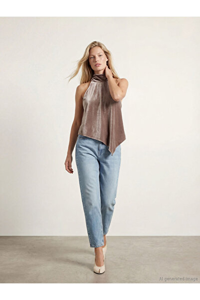 LC Waikiki Pantaloni de jeans pentru femei Indigo Mom Fit