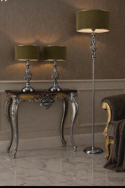 Lampada Verona Krom Kaplama 3'lü set - Haki