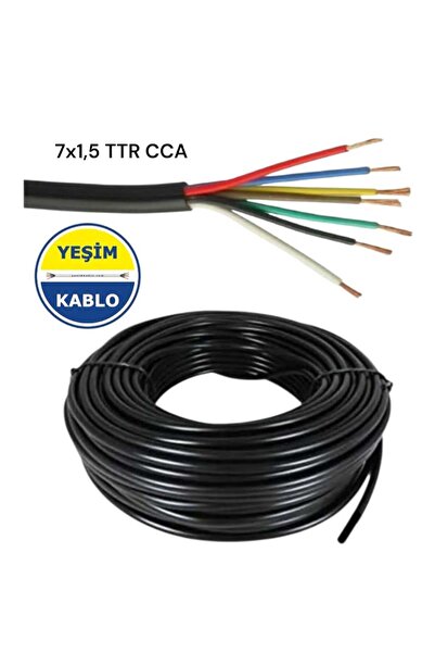 YEŞİM Kablo 7x1.5 Tam Kesit TTR CCA Siyah Renk Kablo (Alüminyum)