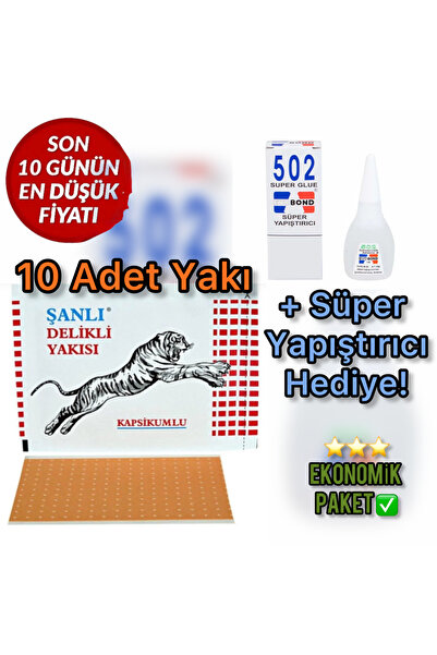 kandemirx Şanlı kapsikumlu delikli yakı Bel yakısı 10 Adet + Süper Yapıştırıc...