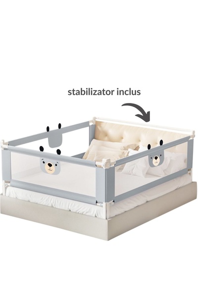 Kidizi Set of 3 XXL sliding bed guards + STABILIZER for bed 140x200 cm Funny ...