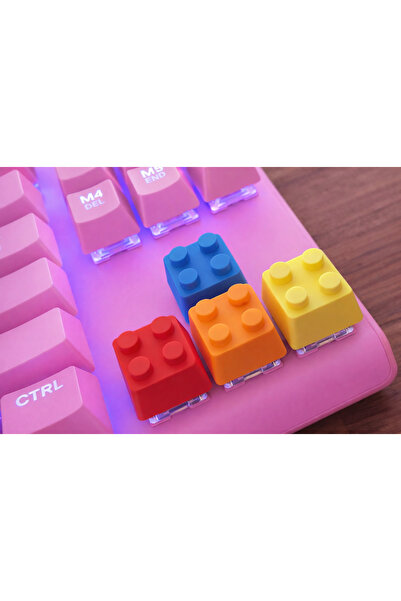 Otscraft Studio Renkli Blok Tasarımlı Mekanik Klavye Tuşu 4'lü Set (Keycap)