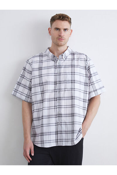 LC Waikiki Regular Fit Short Sleeve Plaid Men's Shirt