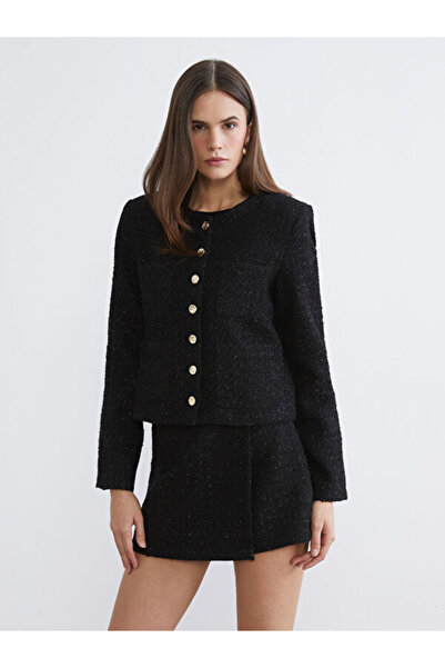 LC Waikiki Selections I Zero Roba Collar Women's Tweed Jacket from Freezen Store