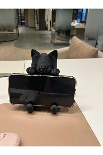 Lucylund حامل هاتف وكمبيوتر على شكل قطة لطيفة، ملحق مكتبي للهاتف